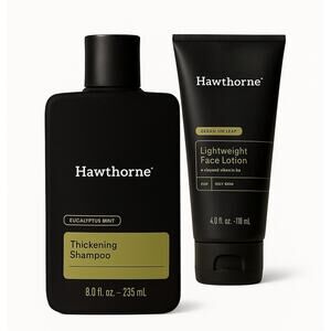 Hawthorne Thickening Shampoo 8oz + Lightweight Face Lotion 4oz Set
